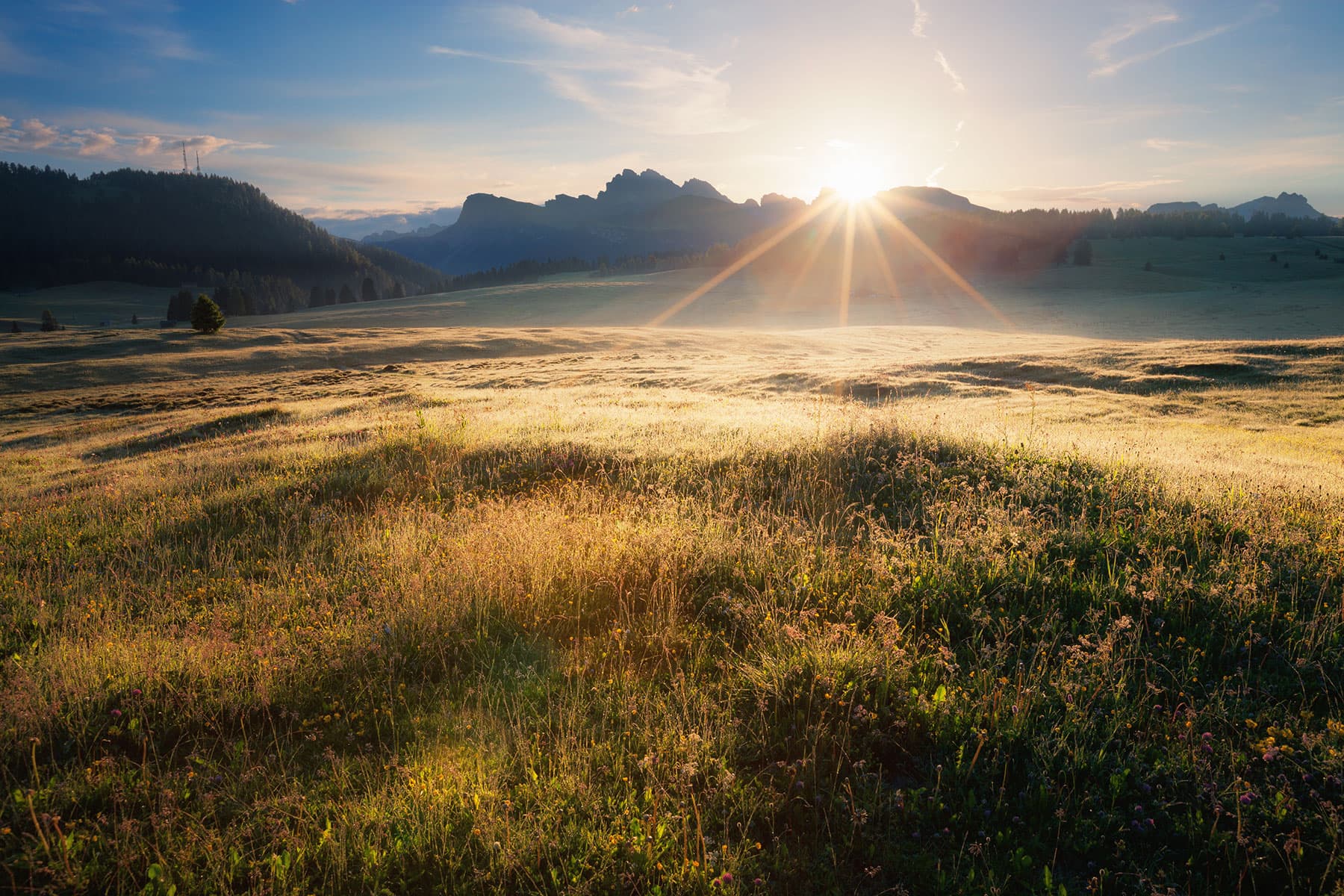 Sonnenuntergang über den Dolomiten